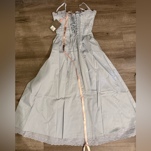 House of CB Jaime soft blue cotton broderie Anglais midi sundress - Picture 16 of 16